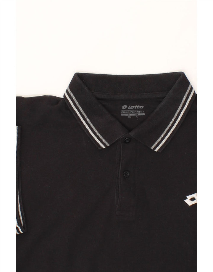 LOTTO Mens Polo Shirt XL Black Vintage Lotto and Second-Hand Lotto from Messina Hembry 