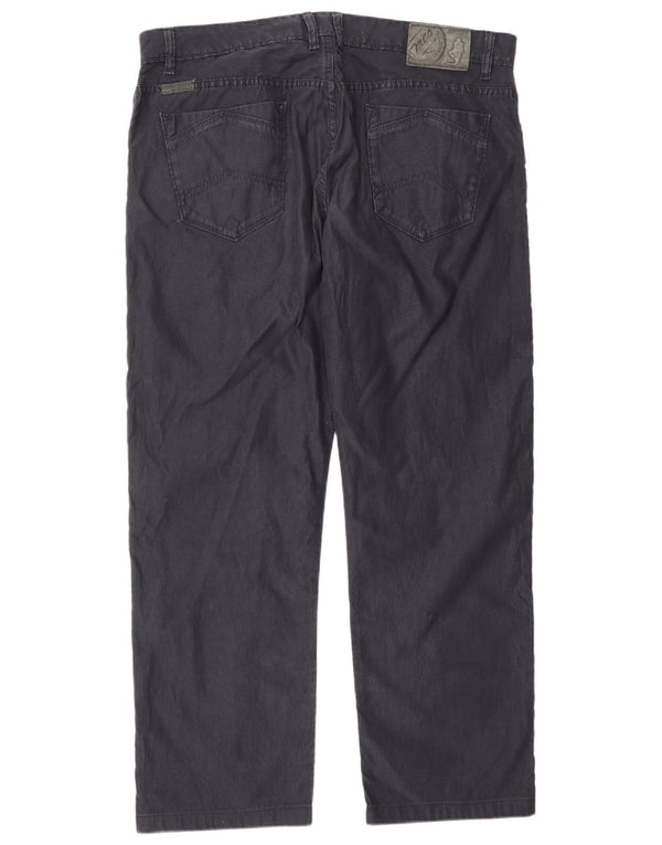 Marlboro Classics muške ravne ležerne hlače W38 L30 tamnoplavi pamuk