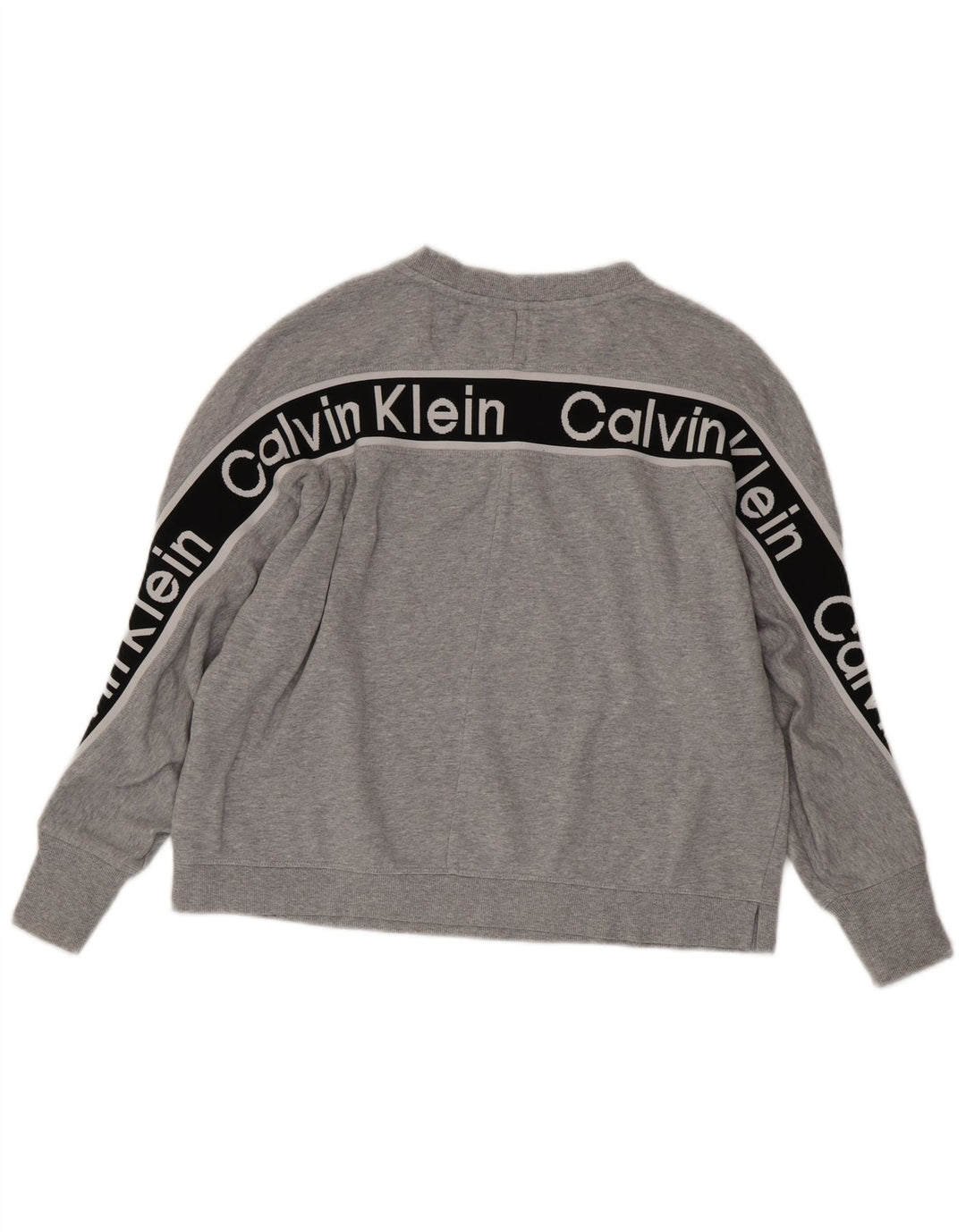 CALVIN KLEIN Ženski džemper s grafičkim motivima UK 18 XL siva boja