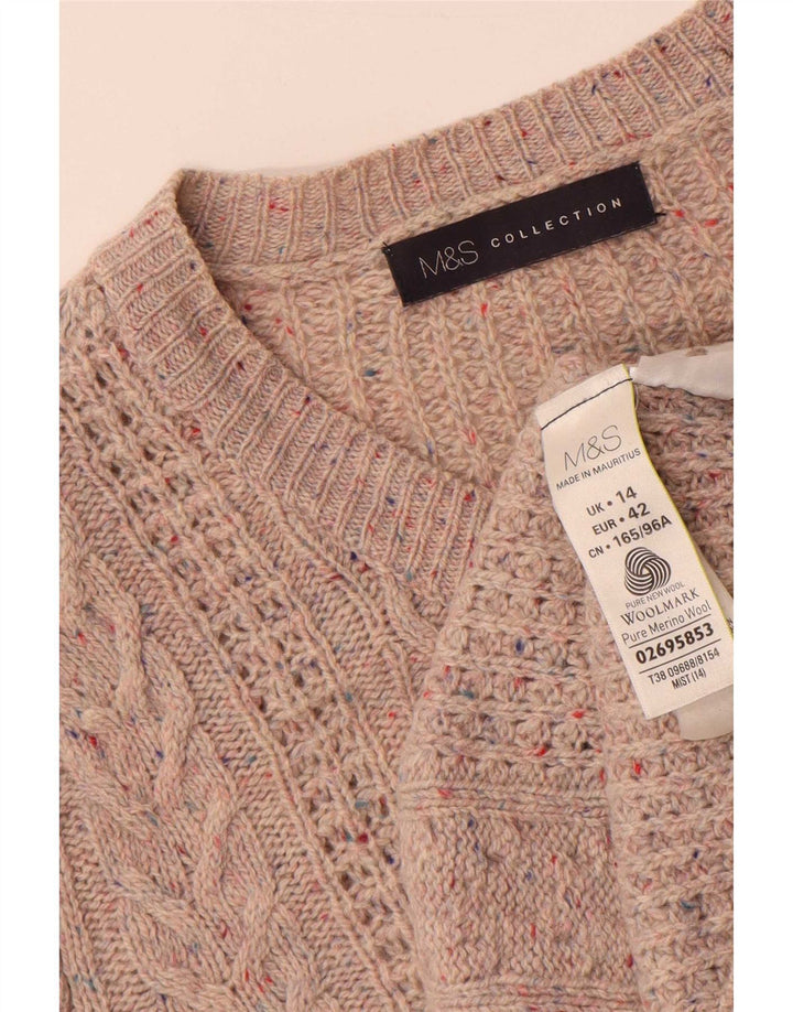 Marks & Spencer ženski kardigan pulover UK 14 Velika siva vunena vesta