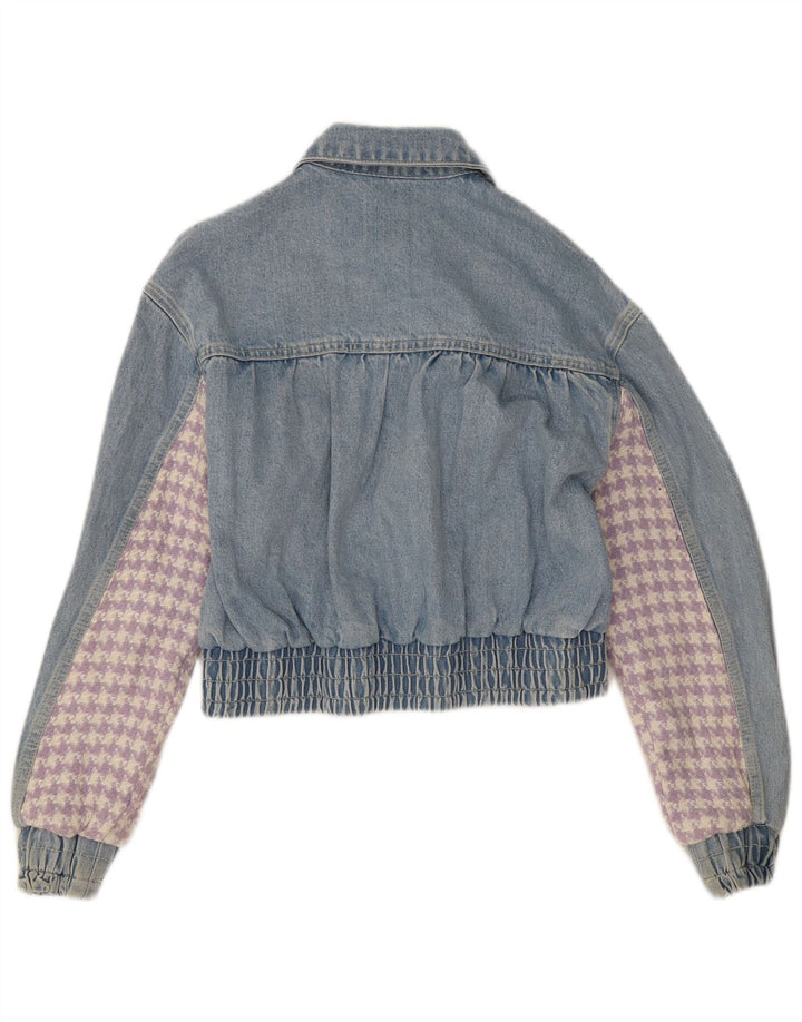 Zara ženska crop traper jakna UK 10 Small Blue Patchwork