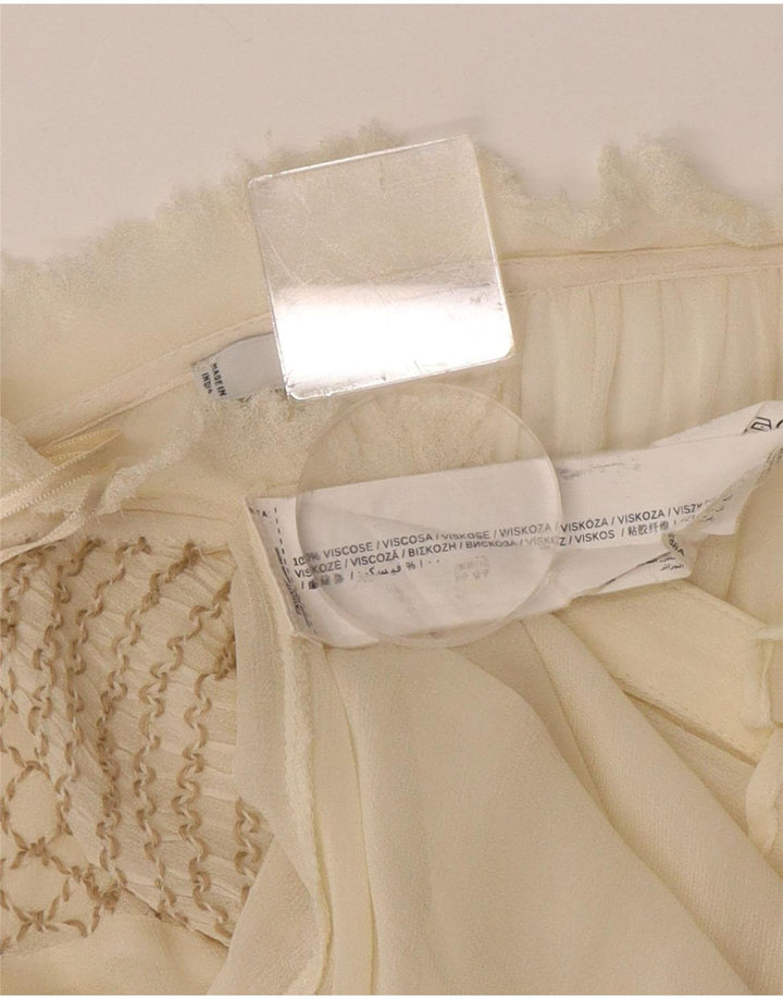 Mango ženski gornji dio prozirne bluze UK 12 srednje bijele viskoze