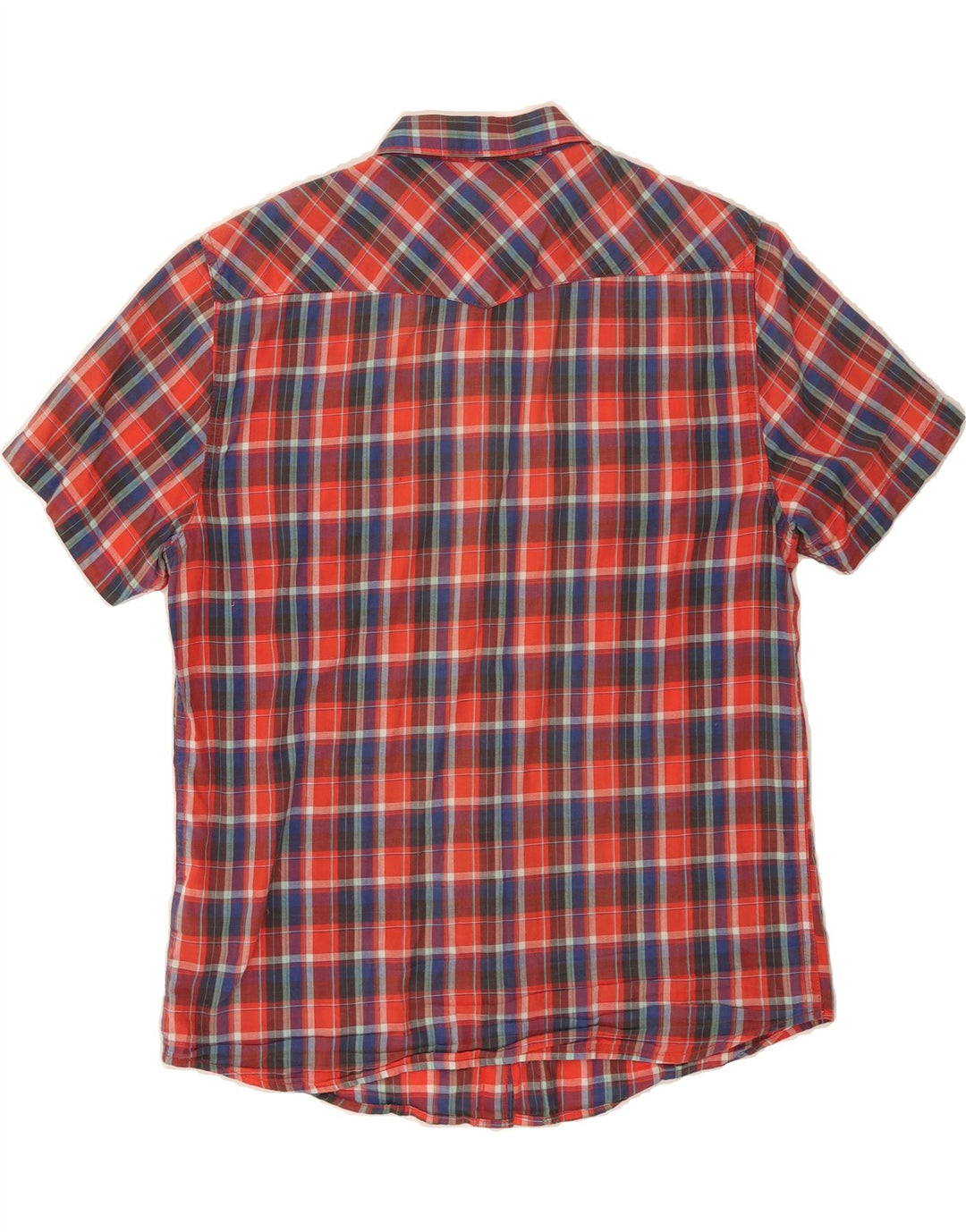 LEE Mens Short Sleeve Shirt Large Red Check Cotton Vintage Lee and Second-Hand Lee from Messina Hembry 