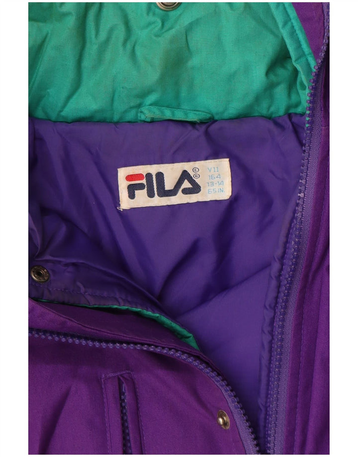Skijaška jakna Fila Boys s kapuljačom 13-14 godina Purple Colourblock Poliester