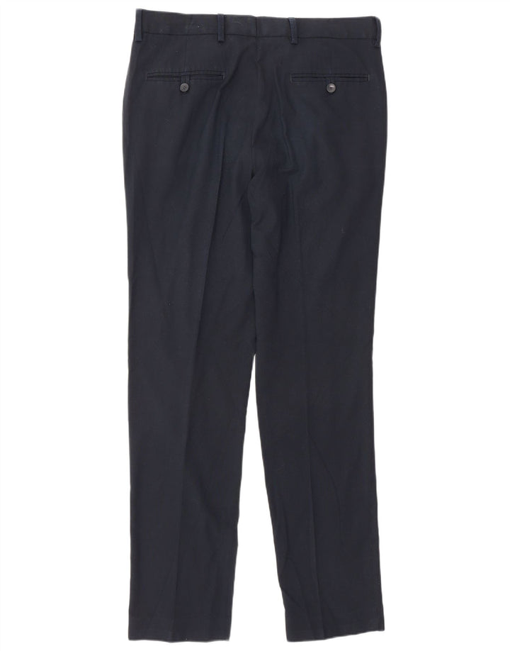 Marks & Spencer muške uske chino hlače W32 L30 tamnoplavi poliester