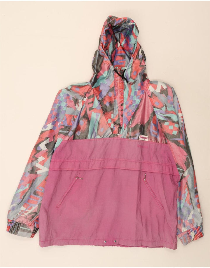 Vintage ženska velika grafička kišna jakna UK 18 XL Višebojna
