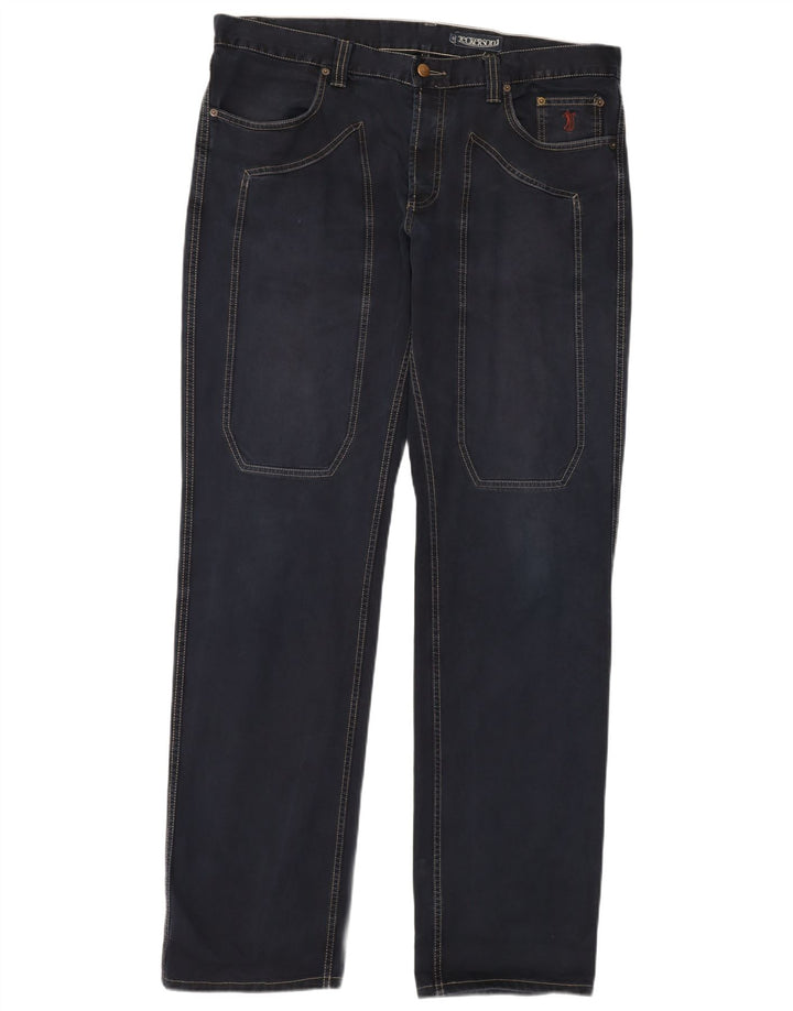 JECKERSON Mens Straight Jeans W42 L31 Navy Blue