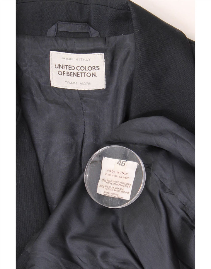 BENETTON Ženska jakna sa 2 gumba IT 46 veliki tamnoplavi poliester