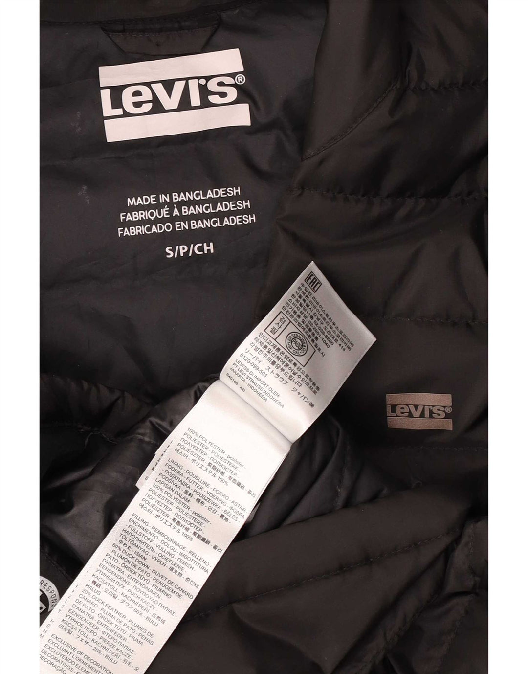 Levi's muška podstavljena jakna mala crna od poliestera