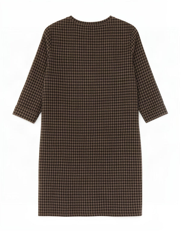 Marks & Spencer ženska duga haljina s 3/4 rukavima UK 10 Mala siva gingham