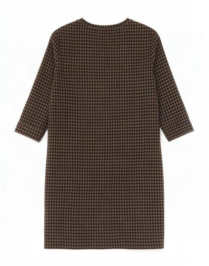 Marks & Spencer ženska duga haljina s 3/4 rukavima UK 10 Mala siva gingham