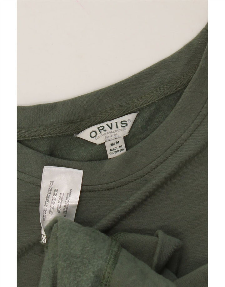 ORVIS Mens Sweatshirt Jumper Medium Green Polyester Vintage Orvis and Second-Hand Orvis from Messina Hembry 
