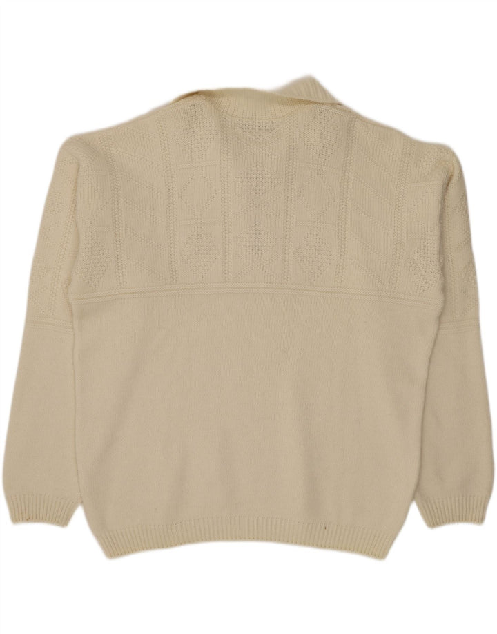 Daniel Hechter Muški džemper s izrezom i patentnim zatvaračem XL Off White