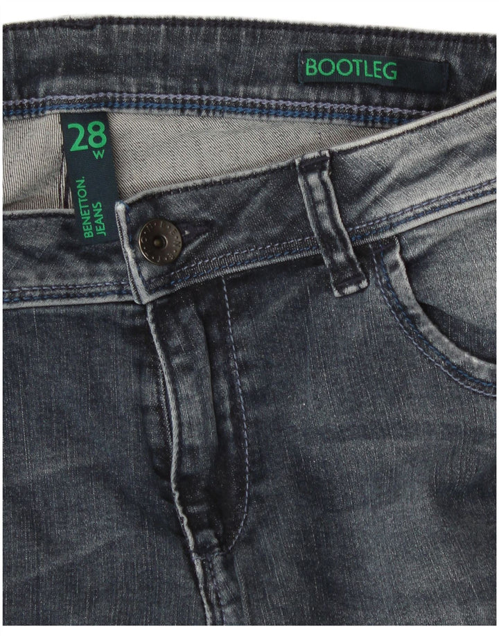 Benetton ženske traperice Acid Wash Bootcut W28 L33 plavi pamuk