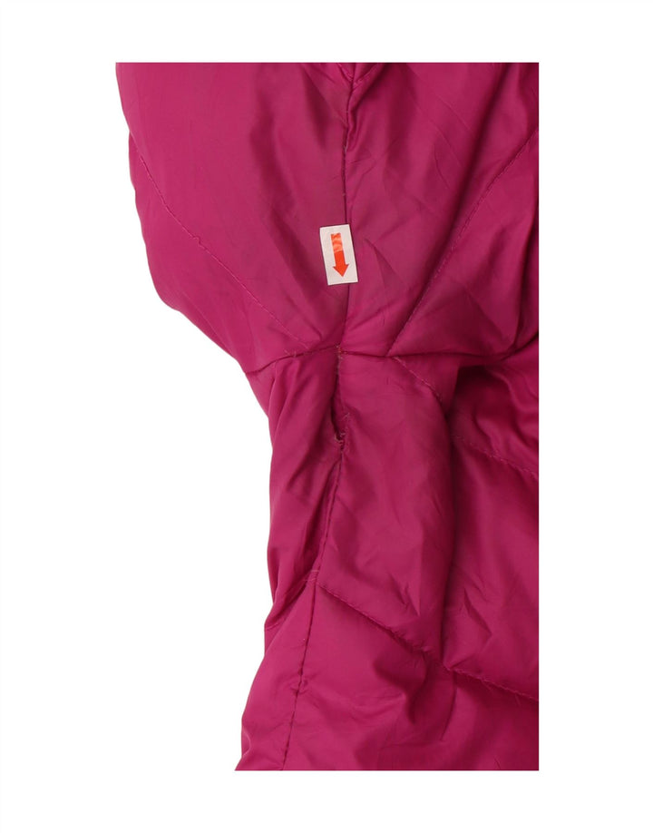 GUESS Womens Crop Padded Jacket UK16 Large Pink Polyester