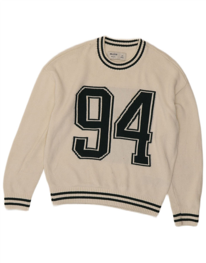 HOLLISTER Ženski jakni pulover s okruglim izrezom UK 6 XS sivobijeli