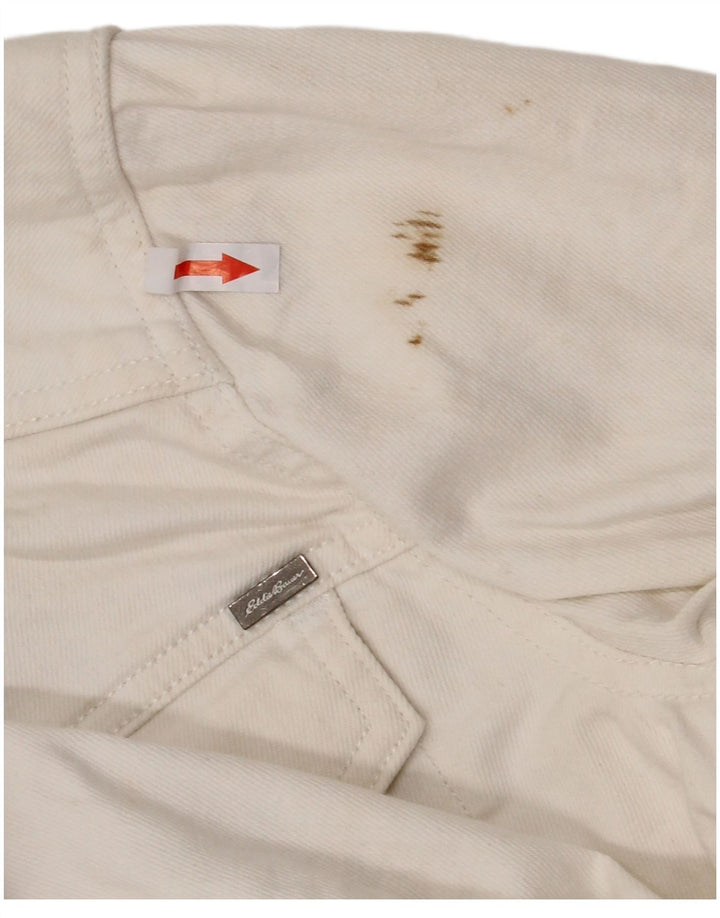 Eddie Bauer Ženska traper jakna UK 14 Veliki bijeli pamuk