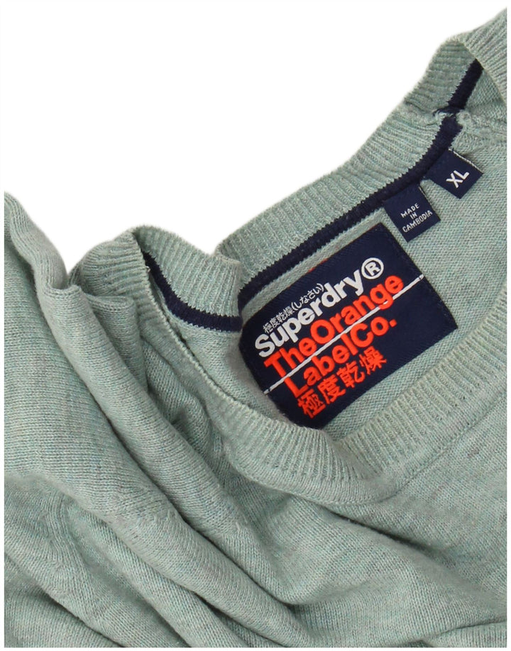SUPERDRY muški džemper s okruglim izrezom XL sa zelenim pjegama