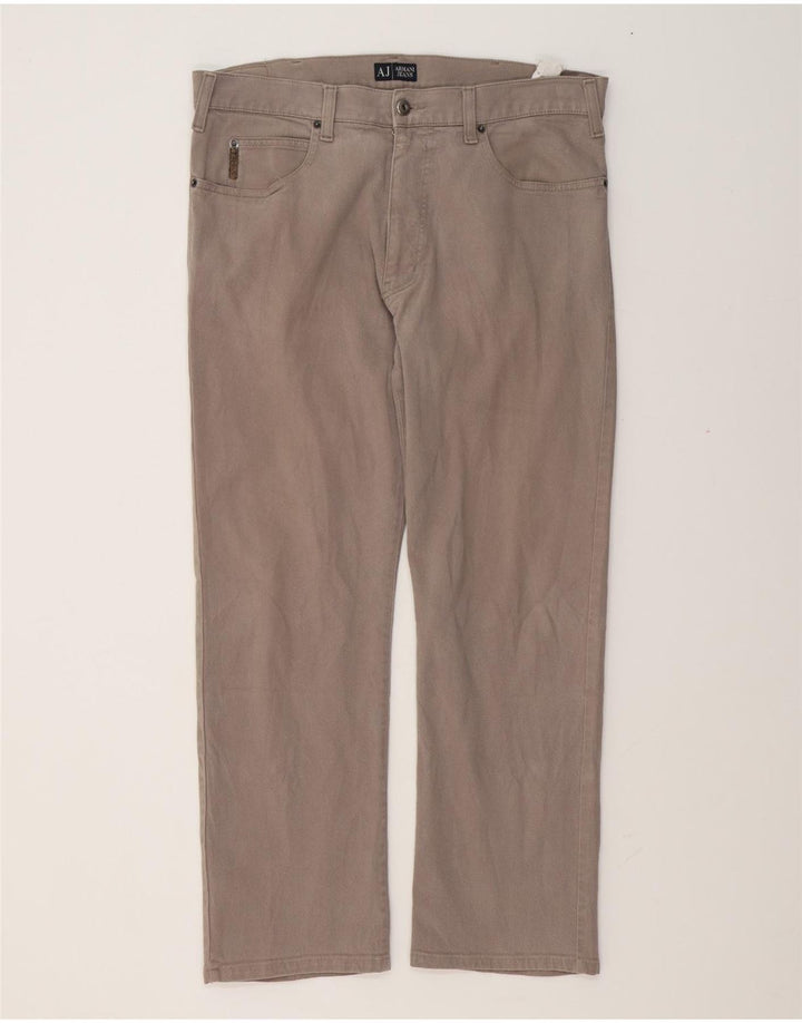 Armani muške ravne ležerne hlače W36 L28 sivi pamuk