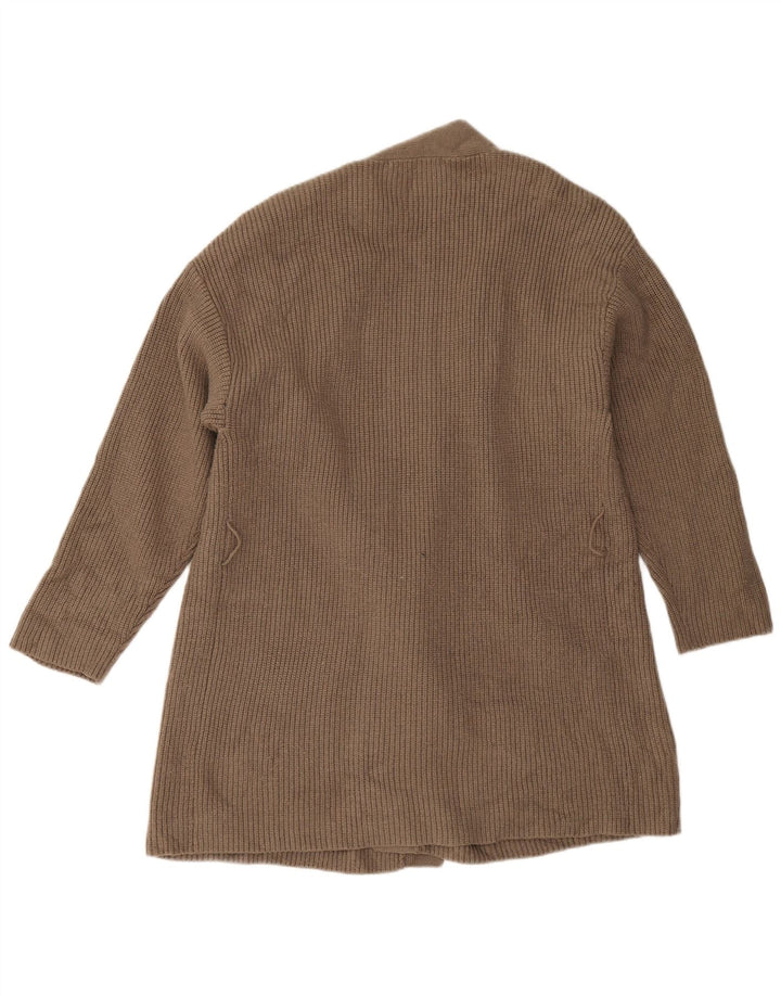 Zara ženski prekomjerni otvoreni kardigan pulover UK 10 Small Brown