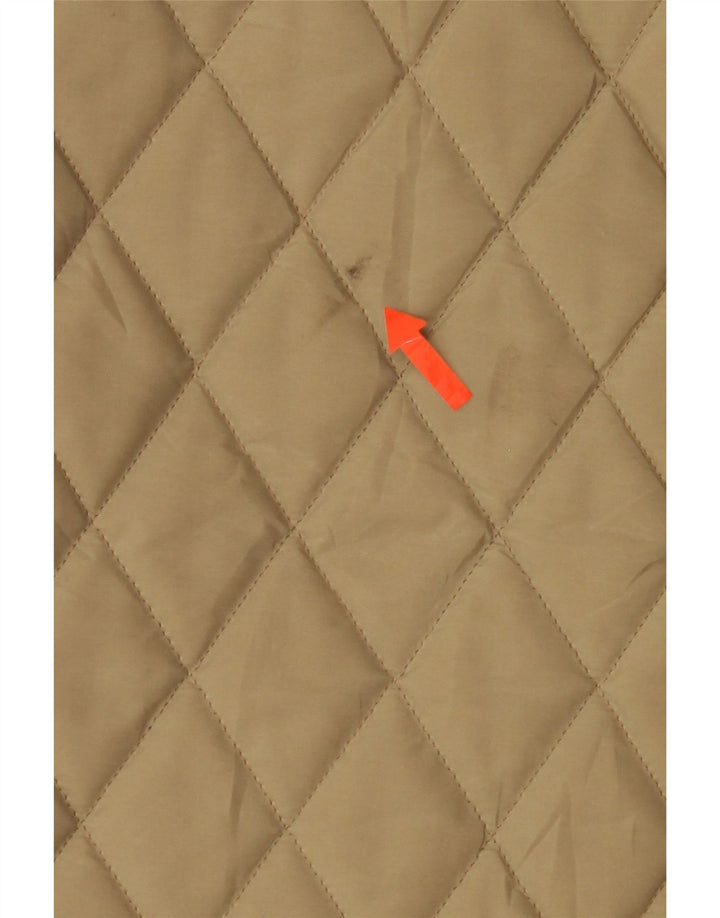 HENRY COTTONS Womens Quilted Overcoat IT 46 Large Khaki Vintage Henry Cottons and Second-Hand Henry Cottons from Messina Hembry 