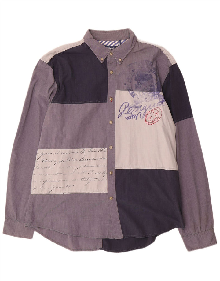 Desigual muška košulja standardnog kroja 2XL raznobojni patchwork pamuk