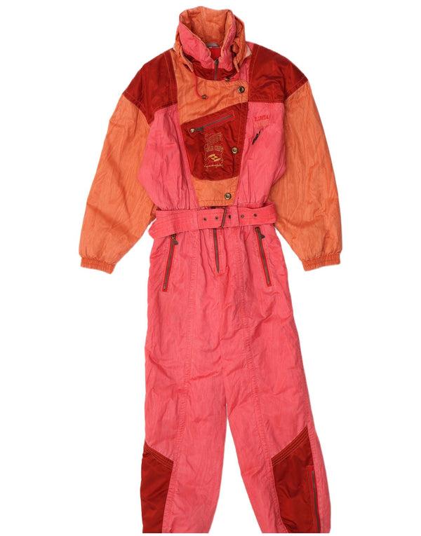 Luhta ženski skijaški kombinezon s kapuljačom širokog kroja UK 10 Small Pink Colourblock