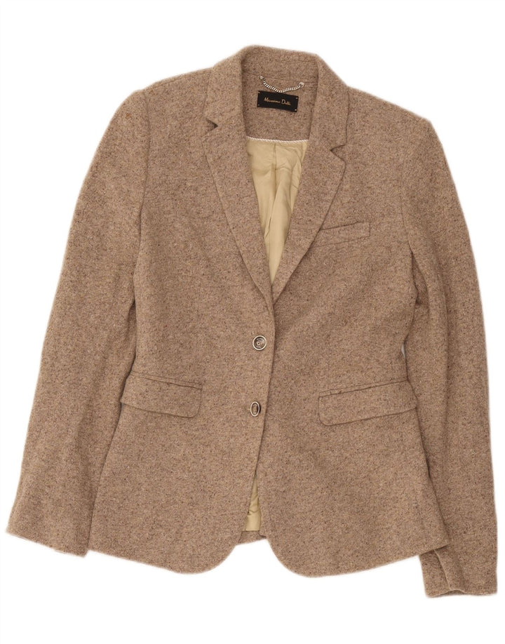 Massimo Dutti Ženska jakna sa 2 gumba EU 38 Mala bež flekasta vuna