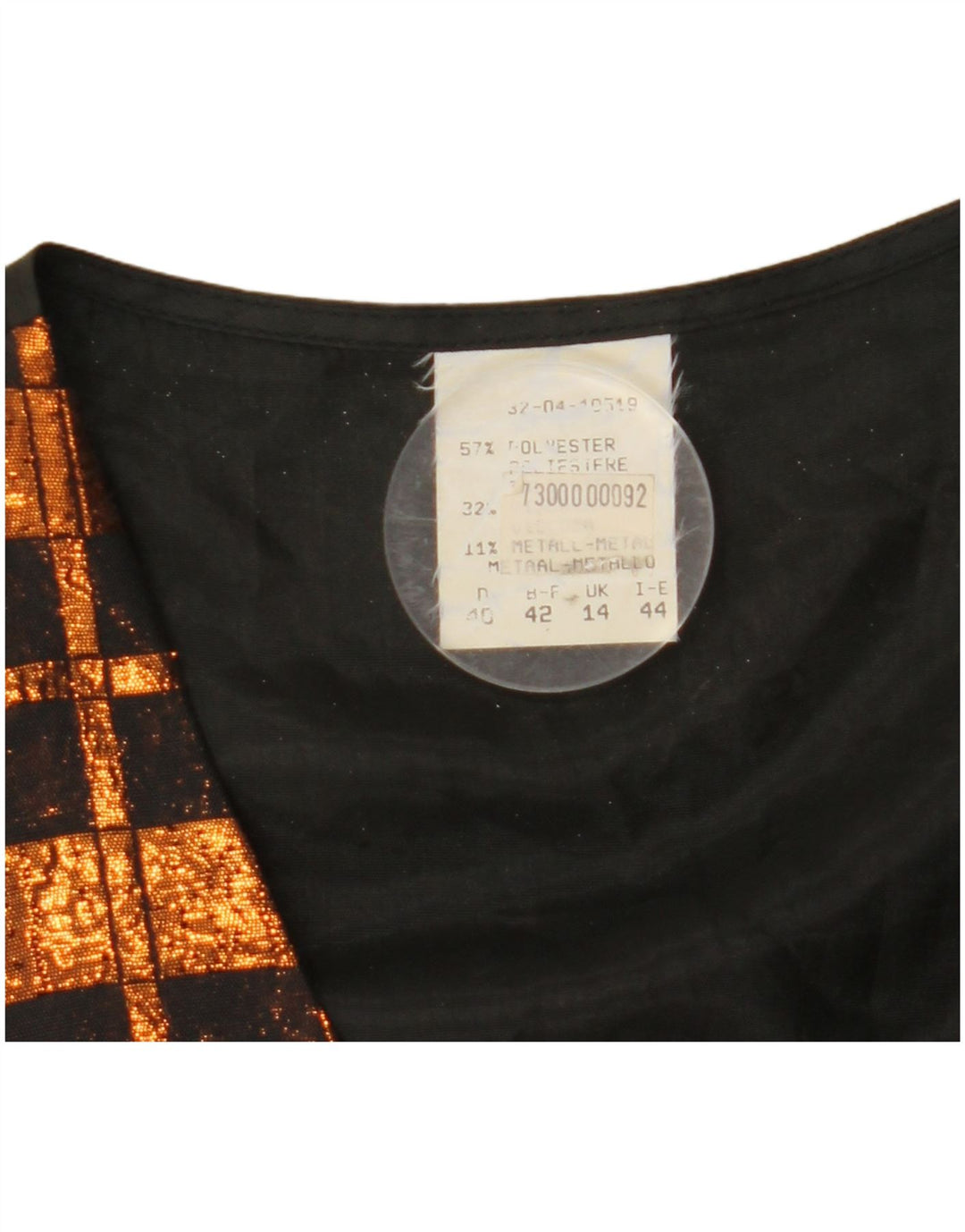 VINTAGE ženski prsluk UK 14 Srednje smeđi karirani poliester