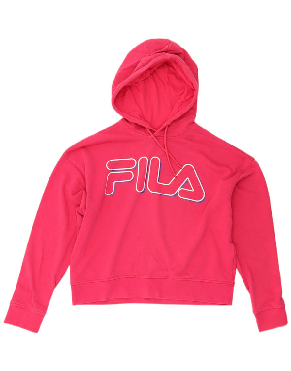 Fila Ženska skraćena majica s kapuljačom s kapuljačom UK 6 XS, ružičasti pamuk
