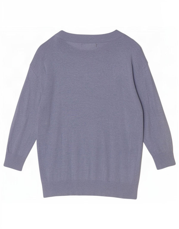 Marks & Spencer ženski džemper s 3/4 rukavima s lađastim izrezom UK 10 Small Blue