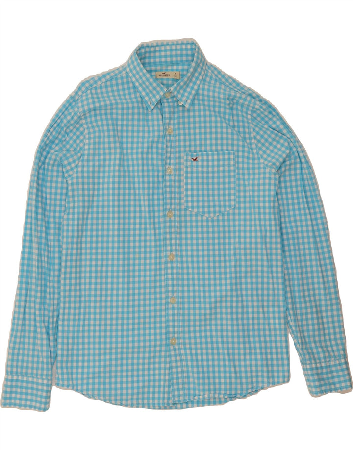 HOLLISTER Mens Shirt Small Blue Gingham Cotton Vintage Hollister and Second-Hand Hollister from Messina Hembry 