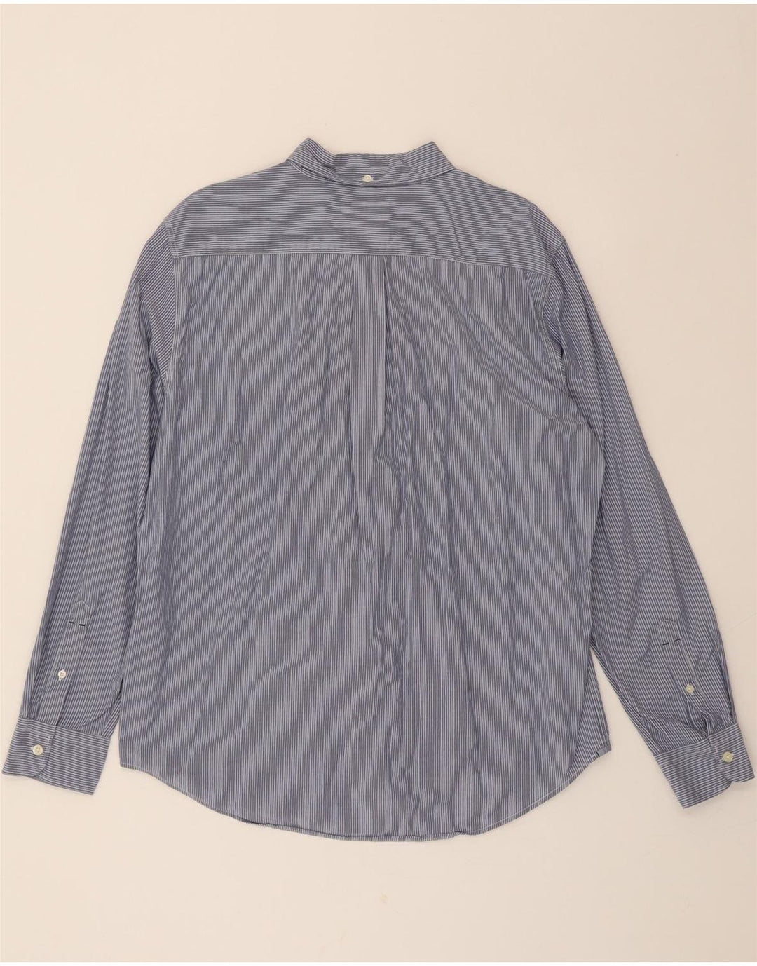 LEVI'S Mens Standard Fit Shirt Large Blue Pinstripe Cotton Vintage Levi's and Second-Hand Levi's from Messina Hembry 