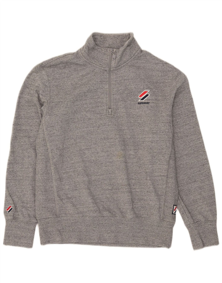 Superdry muška majica s izrezom i velikim sivim pamukom