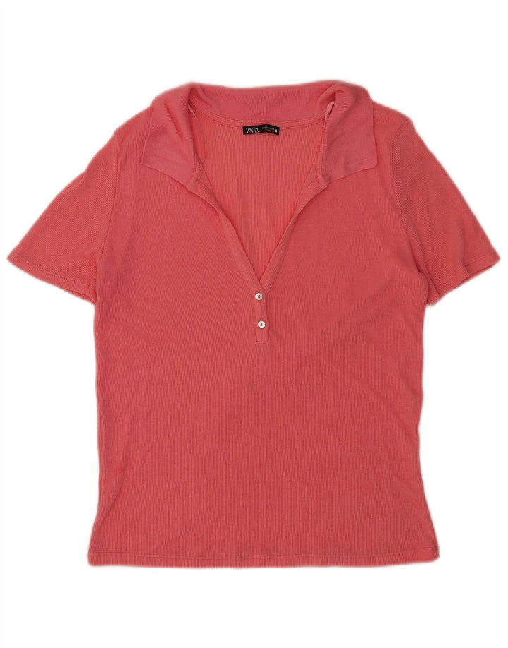 Zara ženska polo majica UK 14 srednje ružičasta