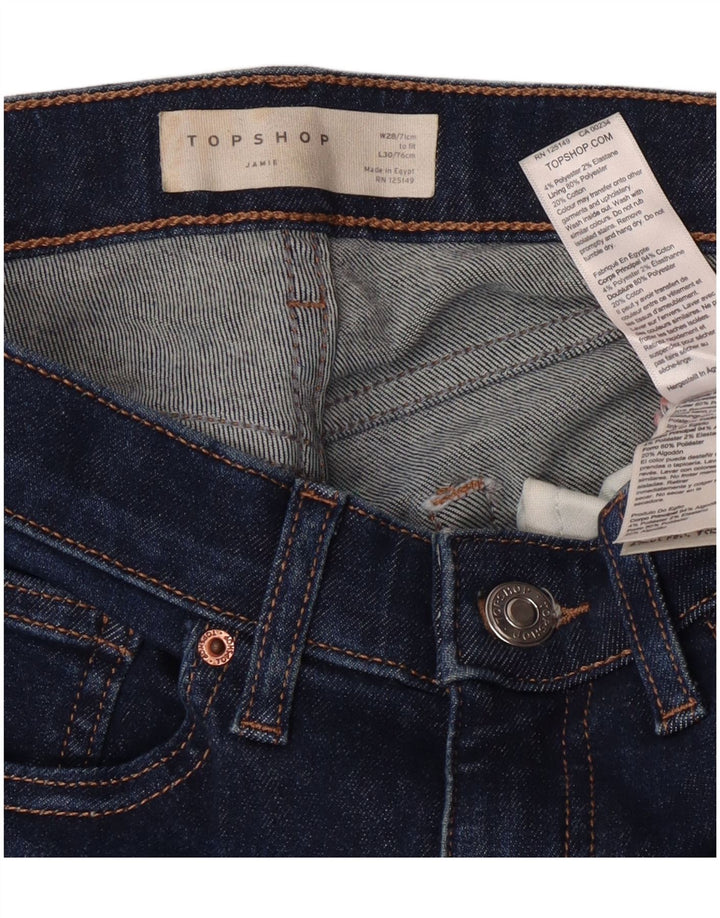 Topshop ženske uske traperice Jamie W28 L25 tamnoplavi poliester