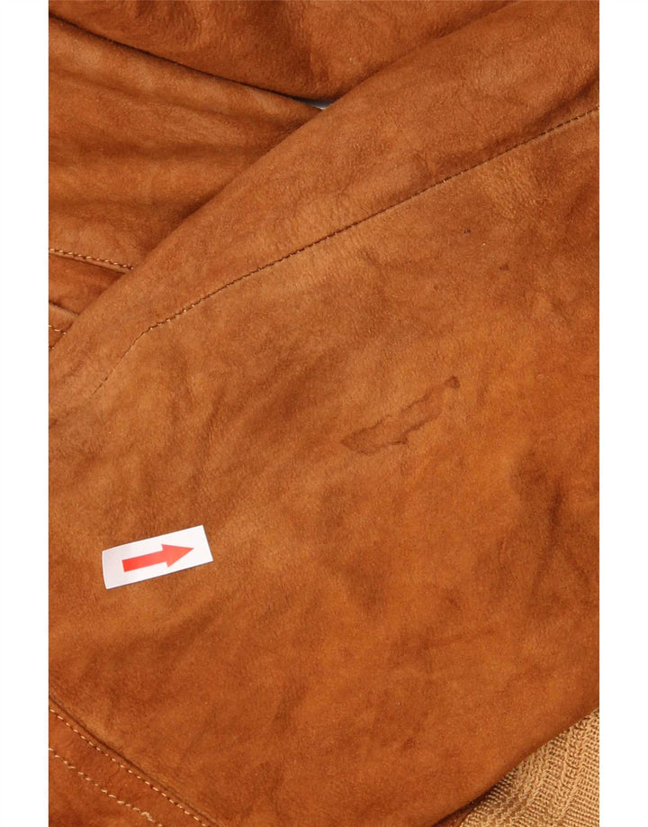 Vintage muška bomber jakna od brušene kože IT 52 XL smeđe boje