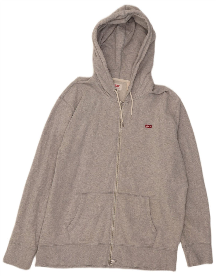 Levi's muški pulover s kapuljačom na patentni zatvarač Veliki sivi flekasti pamuk