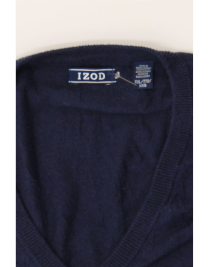 IZOD Mens Vest Tank Top 2XL Navy Blue Cotton Vintage Izod and Second-Hand Izod from Messina Hembry 