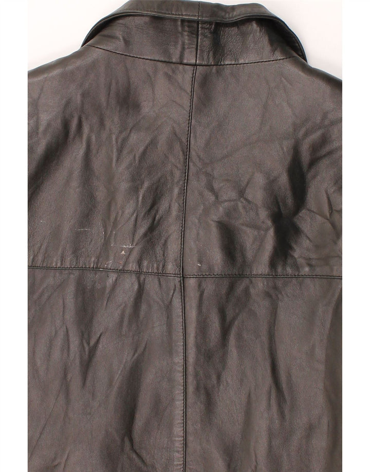 VITTORIA VERANI Womens Leather Coat EU 40 Medium Black Leather Vintage Vittoria Verani and Second-Hand Vittoria Verani from Messina Hembry 
