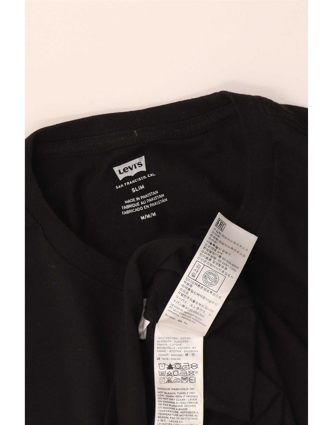 Levi's muška tanka majica kratkih rukava Srednji crni pamuk