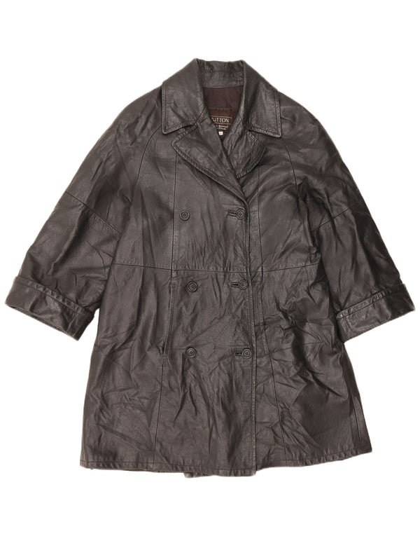 VINTAGE ženski kožni kaput IT 48 XL crni