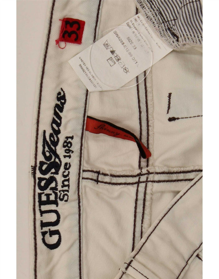 Ženske uske traperice Guess W33 L34 od bijelog pamuka