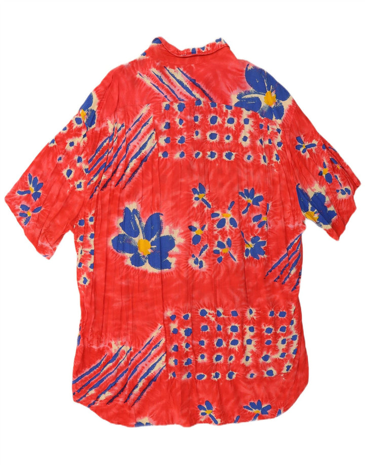 JAMS WORLD Muška košulja kratkih rukava XL crvena cvjetna svila