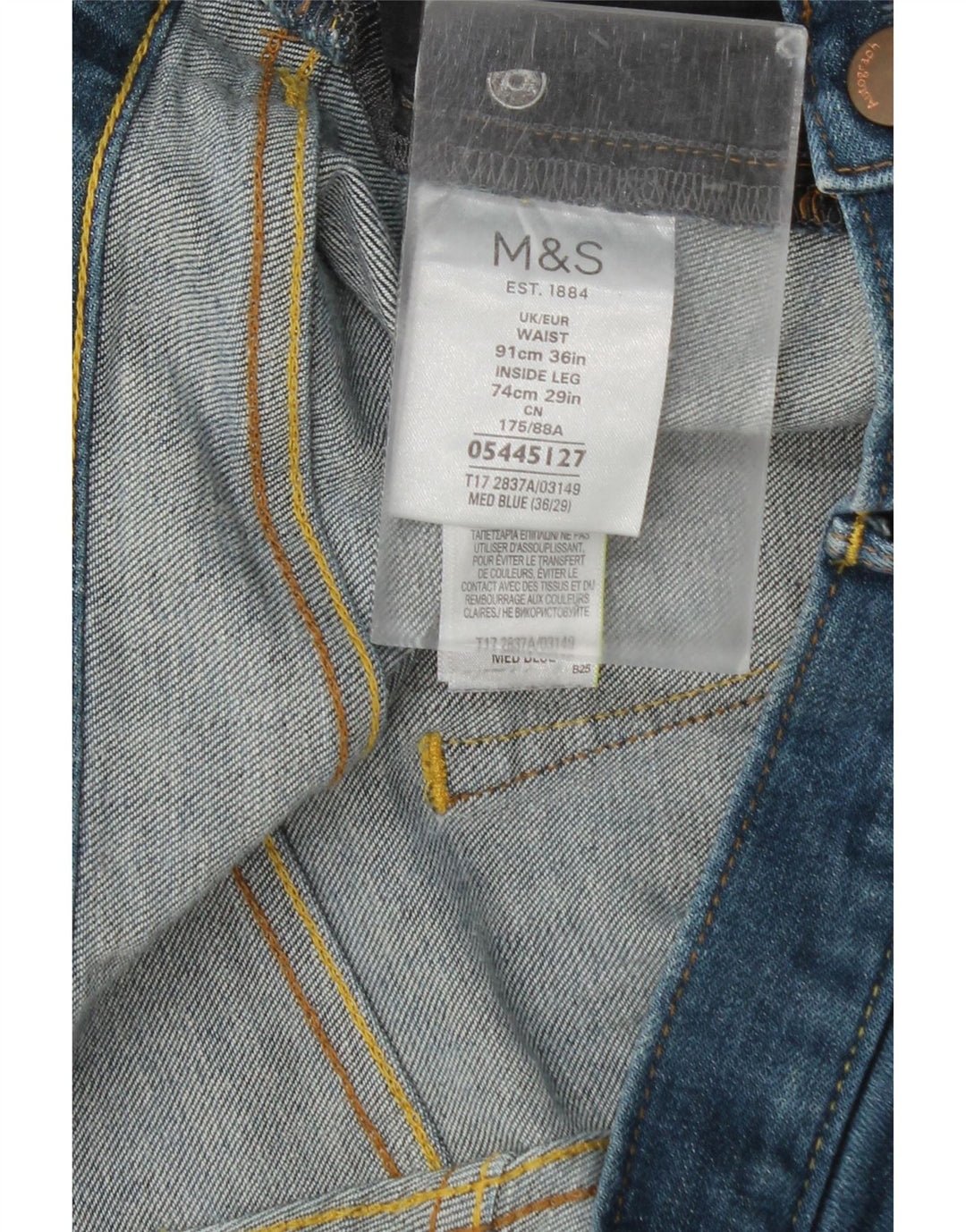 Marks & Spencer muške ravne traperice Autograph W36 L27 plavi pamuk