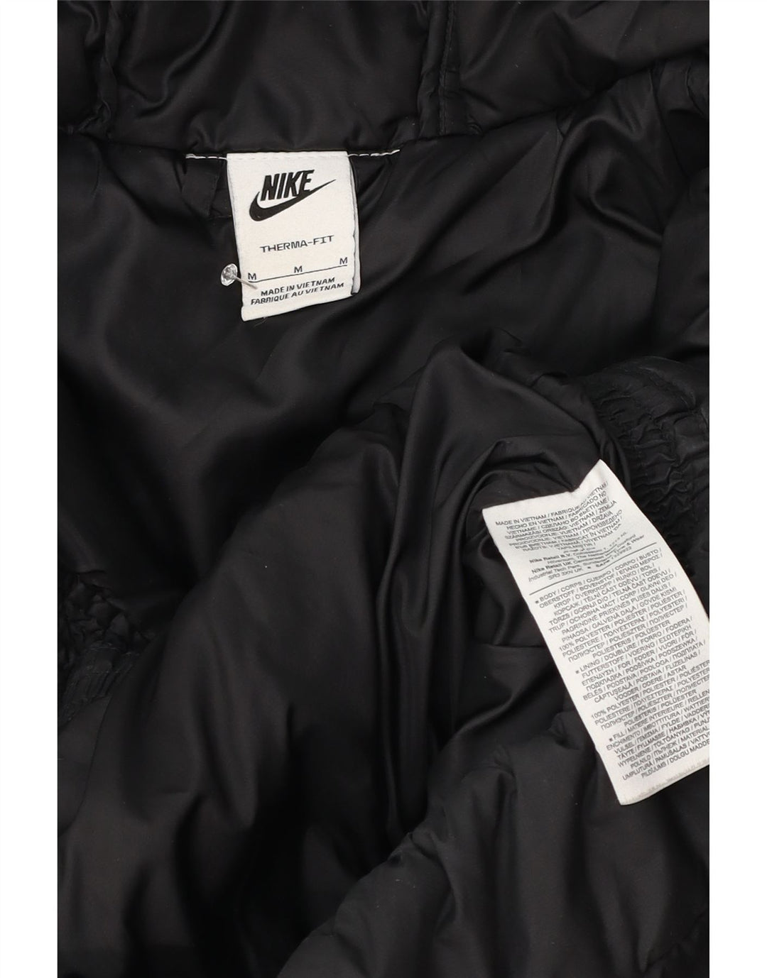 Nike muška Therma-Fit podstavljena jakna s kapuljačom UK 38 Srednje crni poliester