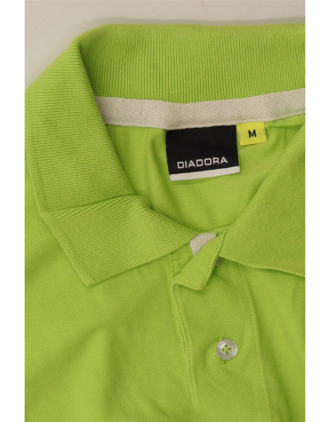 DIADORA Mens Polo Shirt Medium Green Cotton Vintage Diadora and Second-Hand Diadora from Messina Hembry 