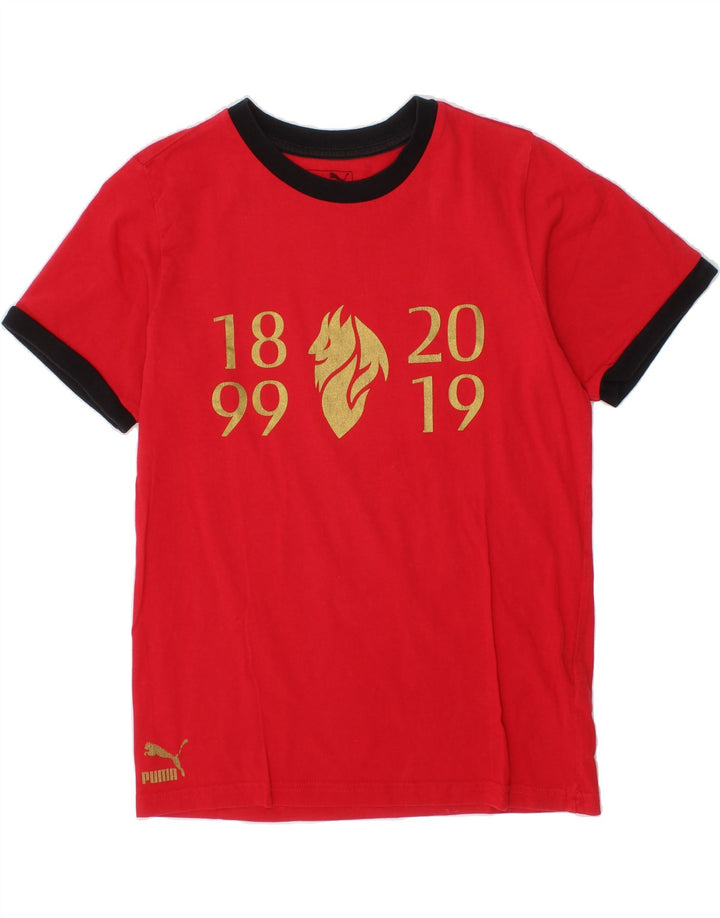 PUMA Boys Graphic T-Shirt Top 11-12 Years Red Vintage Puma and Second-Hand Puma from Messina Hembry 
