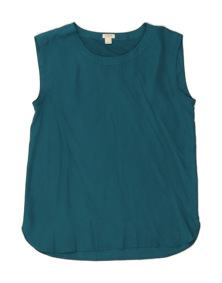 J. CREW Womens Sleeveless Blouse Top UK 10 Small Blue Polyester Vintage J. Crew and Second-Hand J. Crew from Messina Hembry 