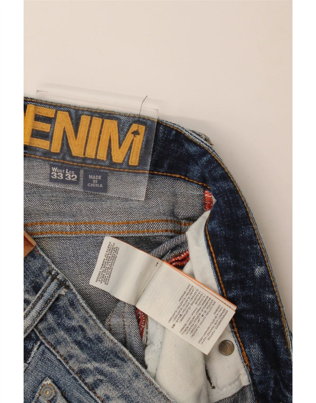 Superdry muške oštećene ravne traperice W33 L32 plavi pamuk